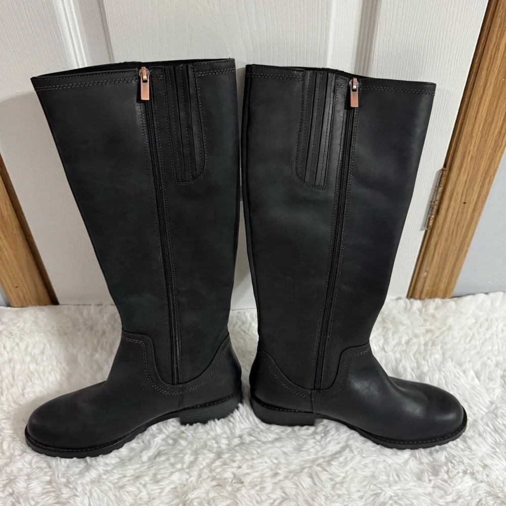 Clarks Black Riding Boots Size 6